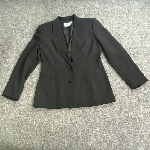 Le Suit‎ Blazer Womens 6 Black 2 Button Lined Career Jacket Office Professional - Picture 1 of 12